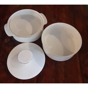 Thomas Germany Casserole /Server Set 3pc Porcelain Platinum